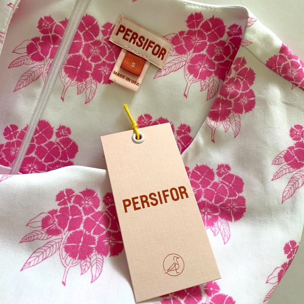 NWT Persifor Margot Stretch Cotton Shift Dress Small 0 2 4 Pink Verbena‎ Floral - Picture 3 of 9
